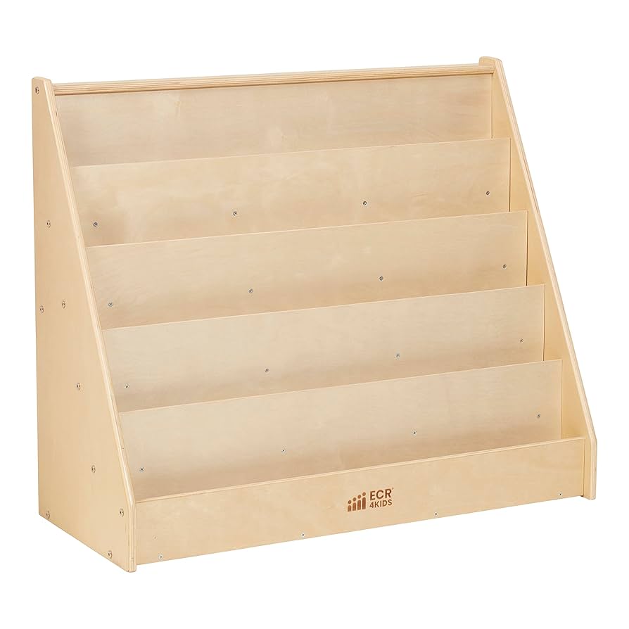 かわうそ　ECR 4KIDS片面ブックディスプレイラック ECR4Kids Birch Hardwood Single-Sided Book Case Display Stand